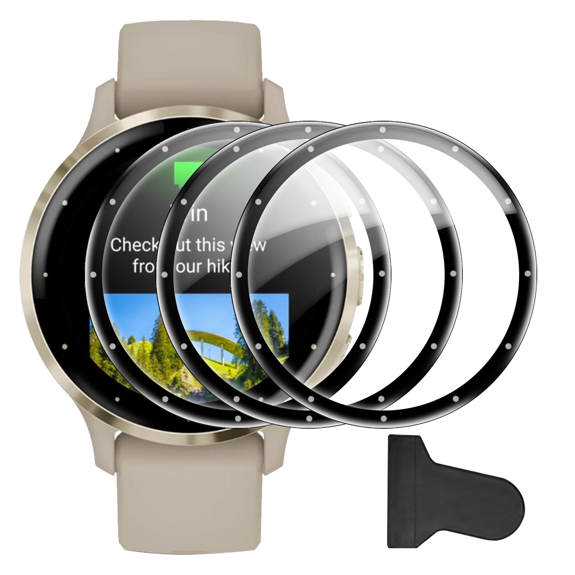 Compatible for Garmin Venu 3S screen protector, Anti-Scratch 3D Full Screen Coverage flim, Case Friendly, HD Ultra, 3 PACK