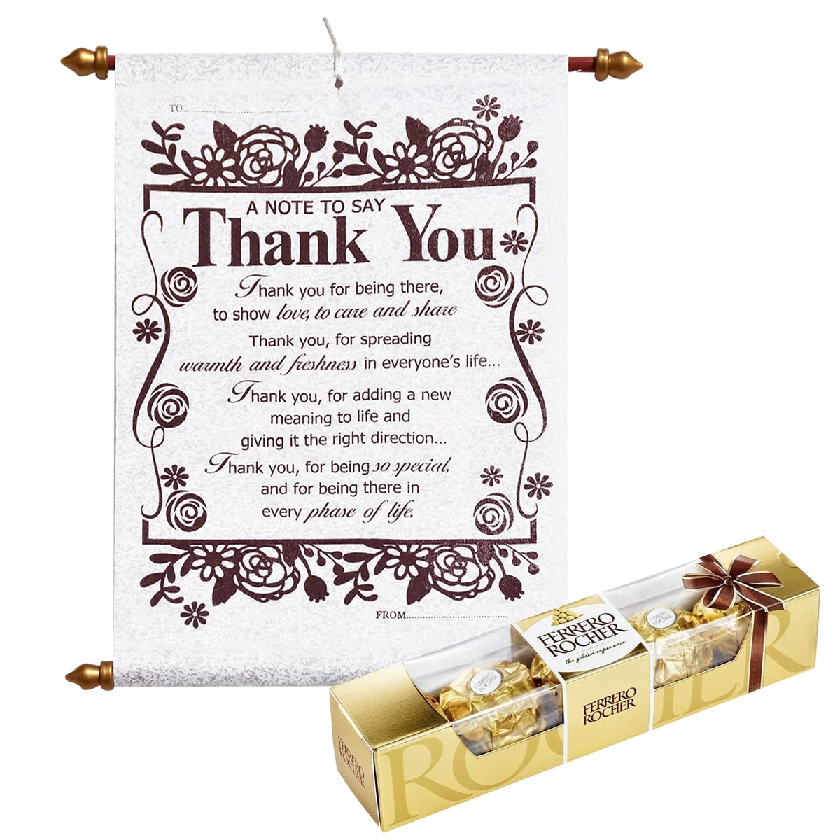 Saugat Traders Thank You Gifts Combo Set - Scroll Greeting Card