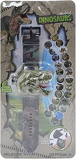 Relógio de pulso de dinossauro – relógio de projetor 3D de dinossauro com 24 padrões – relógio de projeção flip dinossauro brinquedo eletrônico para meninos e meninas Honeybug