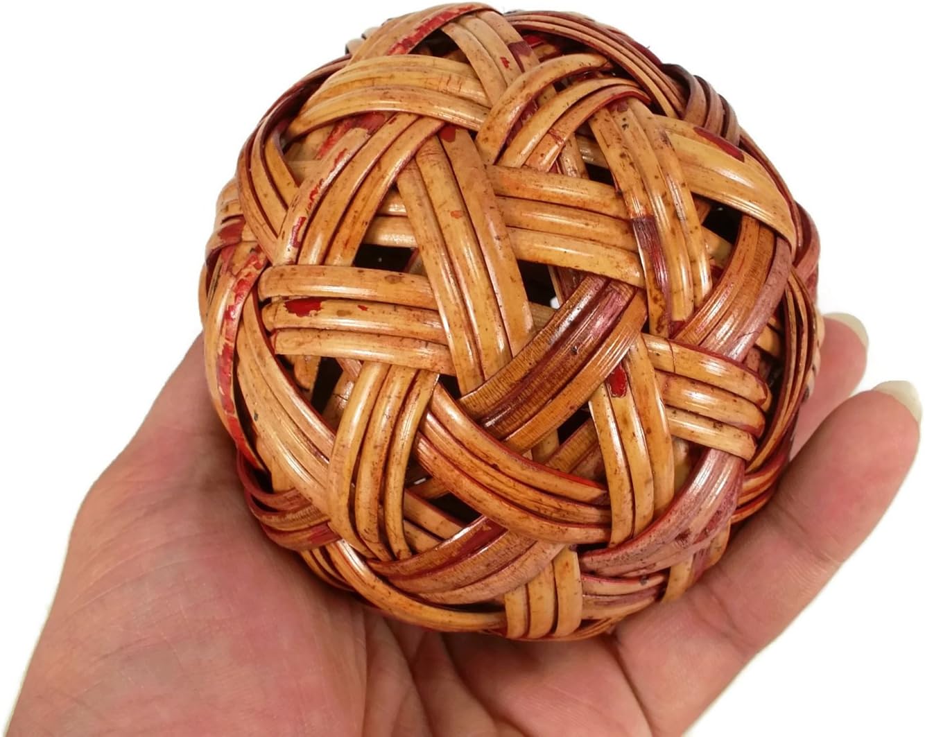 perfect2desire Rattan Ball Small Handmade Sepak Takraw Sport Kick Ball Rattan 4 Inches