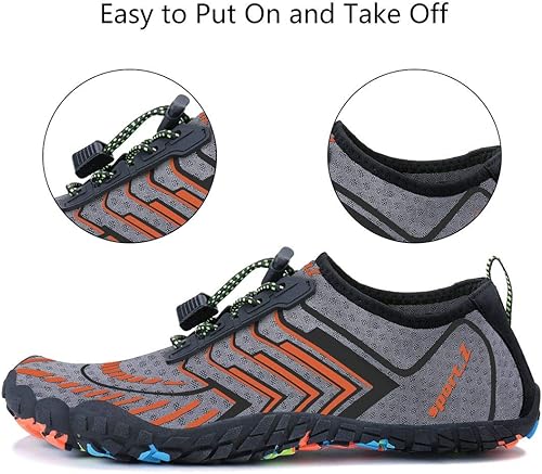 Miniatura 4 de MAYZERO Zapatos de agua para hombres y mujeres, zapatos de surf, playa, piscina, zapatos de punta ancha, senderismo, zapatos de agua, zapatillas de
