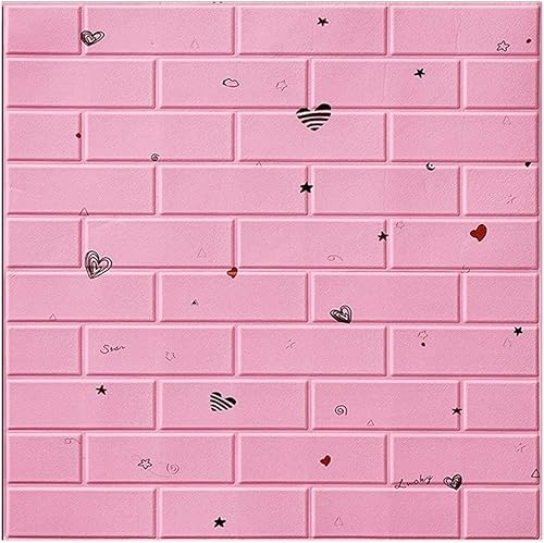 Paneles de pared de ladrillo de espuma para habitación de niña Etiqueta decorativa de papel tapiz de espuma Fondo impermeable de dibujos animados 3D
