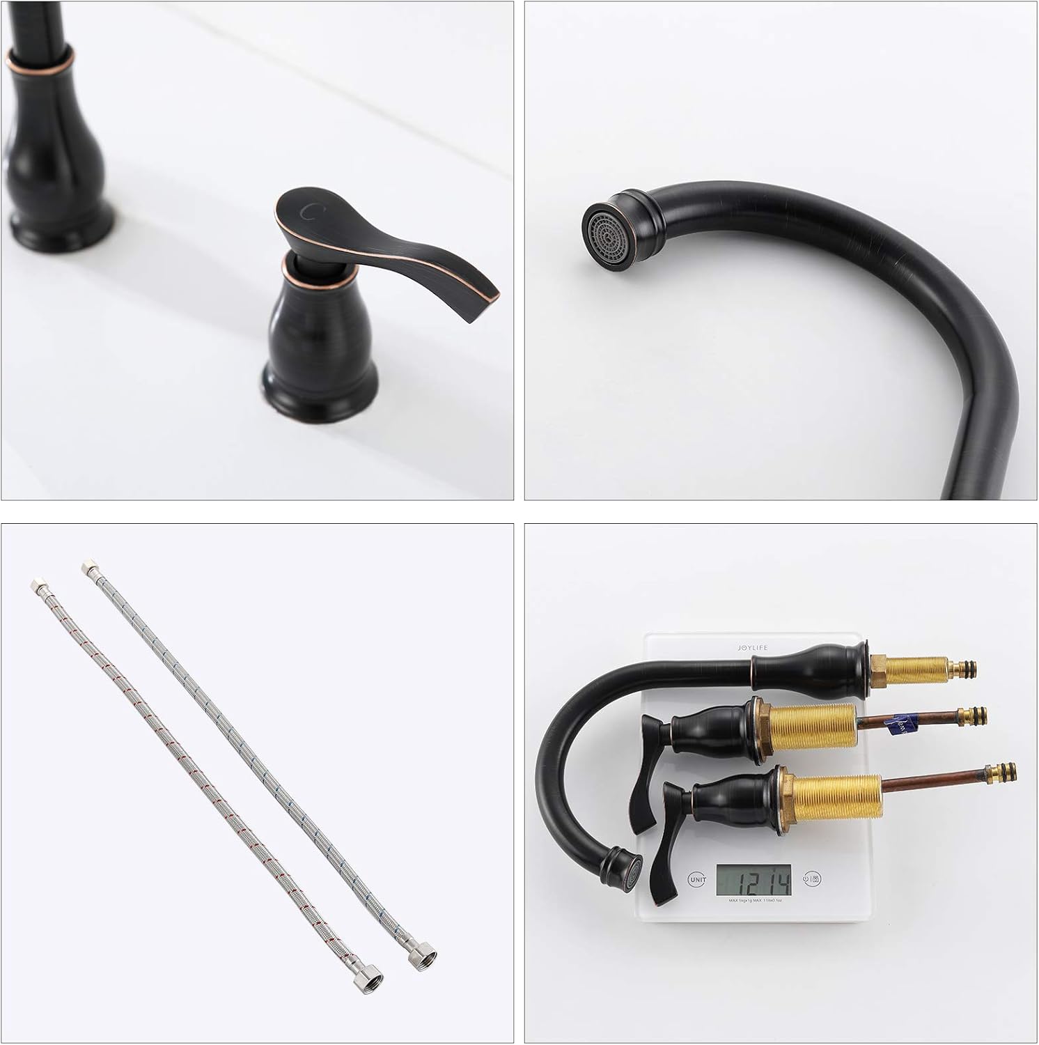 Crаzу Dеаlѕ SUOPHMIX 3 Hole Widespread Bathroom Faucets 8 Inch Oil Rubbed Bronze 2 Handle Bath Sinks Faucet with Hot and Cold Water Supplies Lines Rеvіеw Prоduсt SUOPHMIX 3 Hole Widespread Bathroom Faucets 8 Inch Oil Rubbed Bronze 2 Handle Bath Sinks Faucet with Hot and Cold Water Supplies Lines