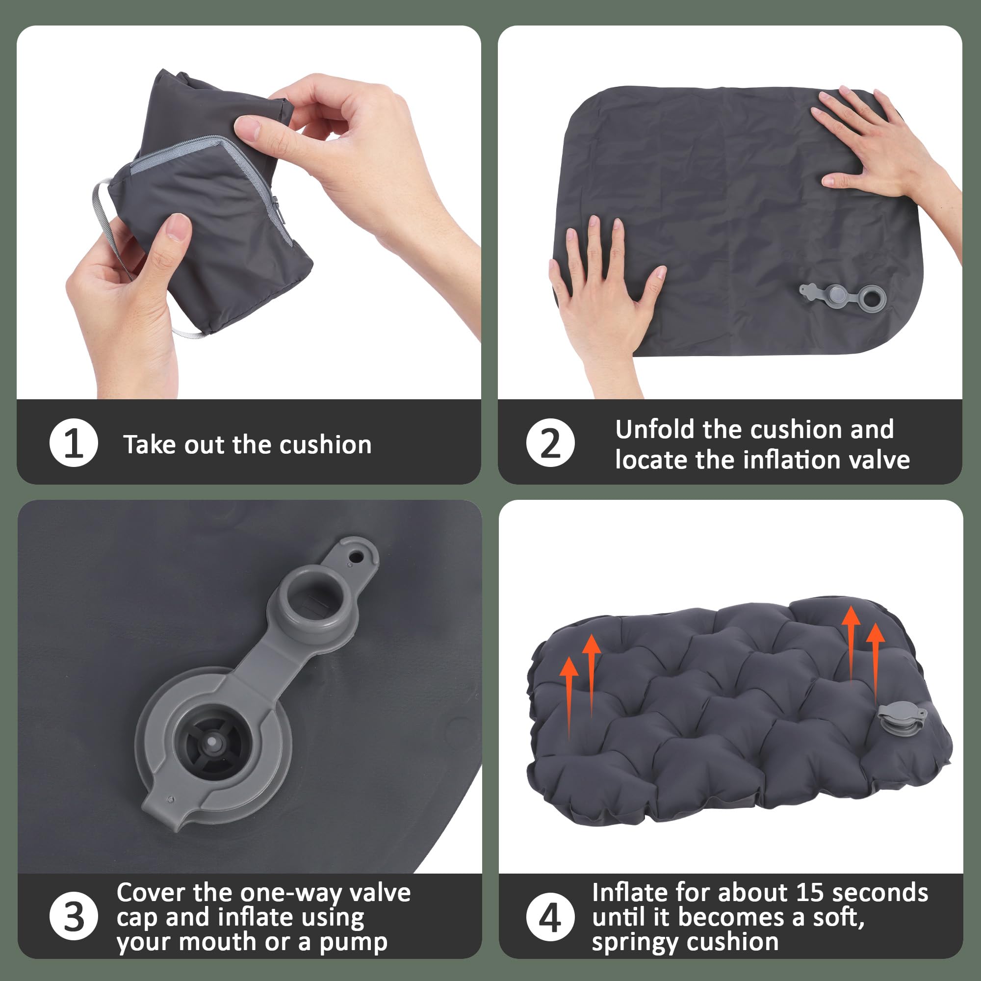 Inflatable Air Cushion seat, Portable Travel Seat Cushion for Camping Office Chair, and Long Sitting - Image 4
