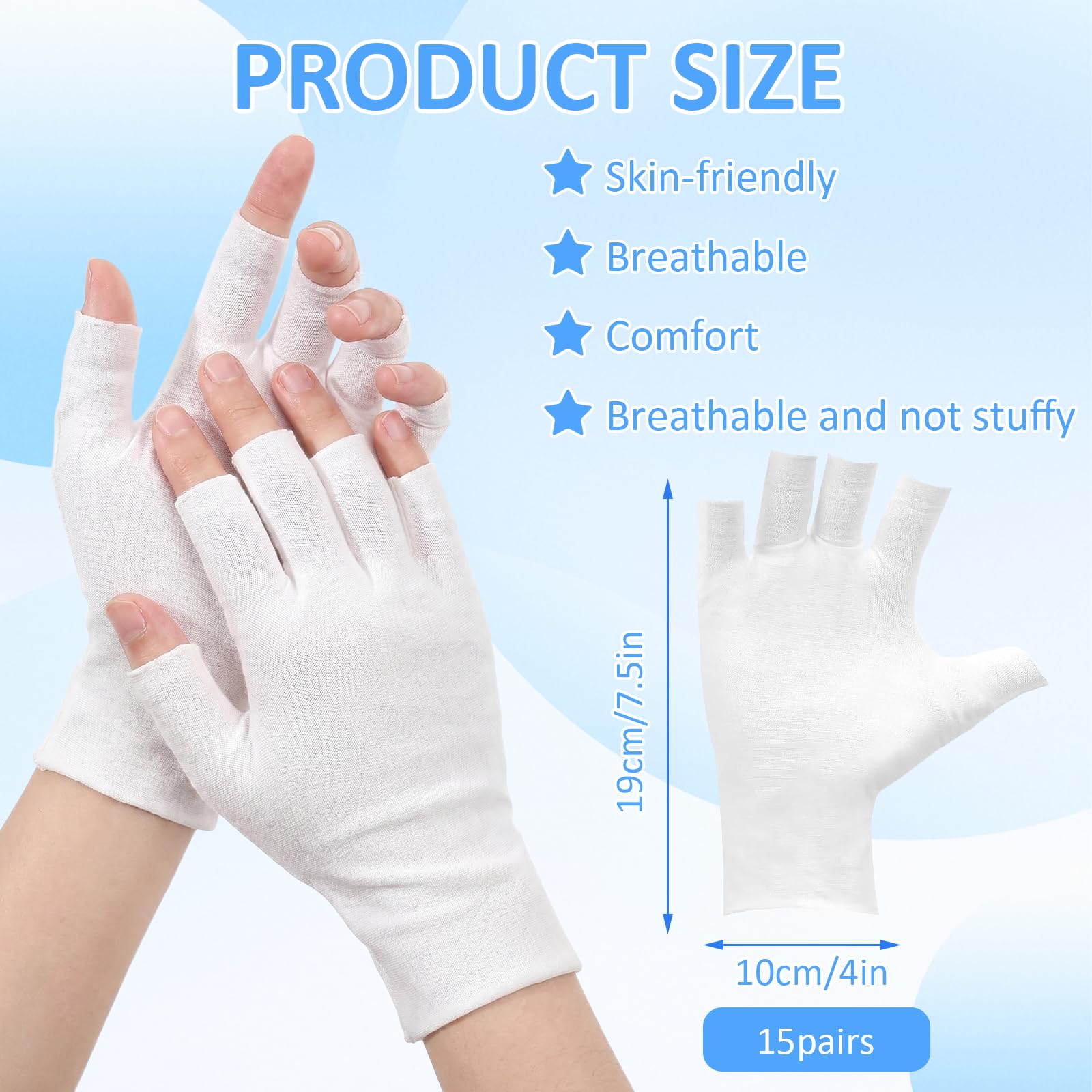 15 Paar Baumwollhandschuhe Neurodermitis Neurodermitis Handschuhe Baumwollhandschuhe Fingerlos Handschuhe Baumwolle Baumwoll Handschuh Weiß Geeignet 