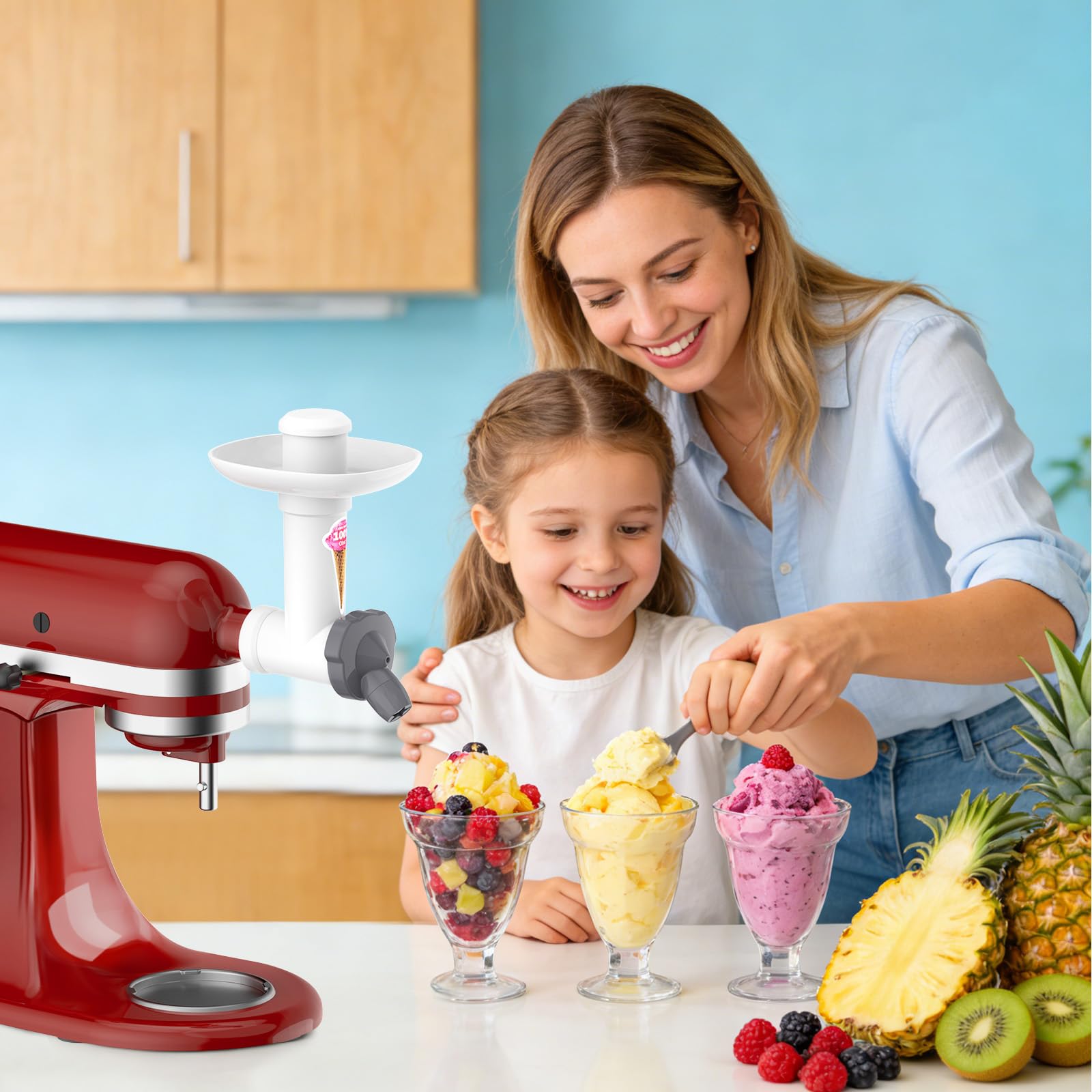 Accesorio para máquina de helados Kitchen aid batidora de pie, accesorio para máquina de helado de frutas, máquina de helado suave sin BPA, apto para alimentos, accesorios de cocina sin