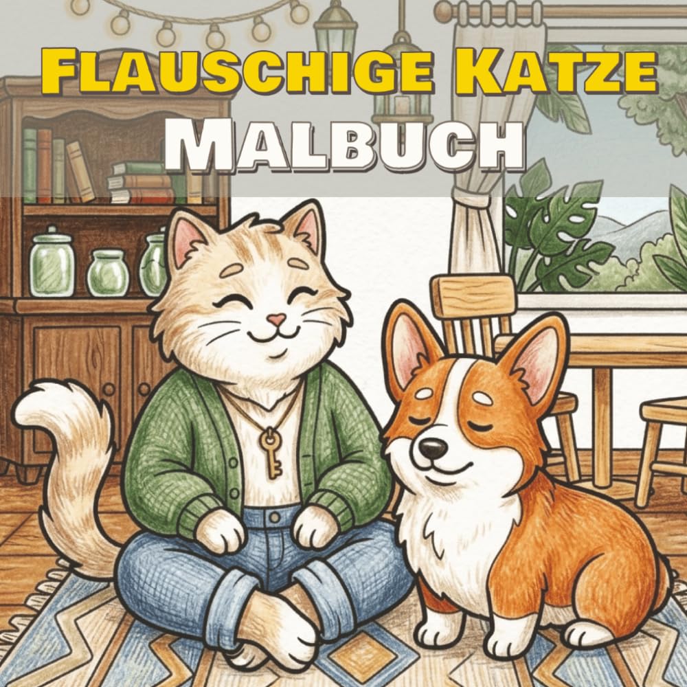 Flauschige Katze: Malbuch, 50 Illustrationen (Tiermalbücher)