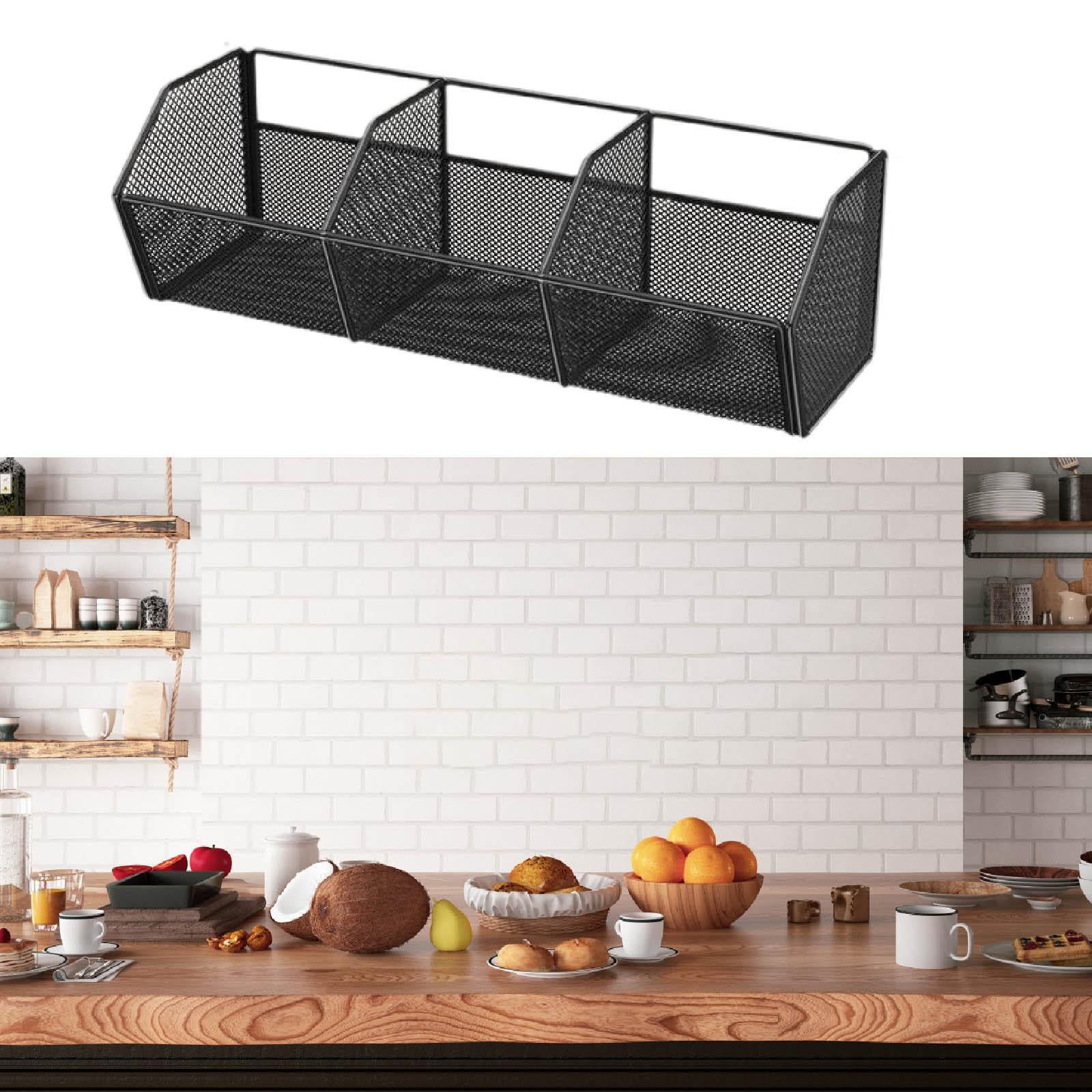 Sharplace Hängekorb Obstkorb, hängende Obstkörbe Küche, Küchenorganizer mit doppeltem Netz, Drahtkorb Obstorganizer Metall Ständer, Hängekorb wandmontierbar für Küche Bad Wohnzimme, Einzelne Schicht