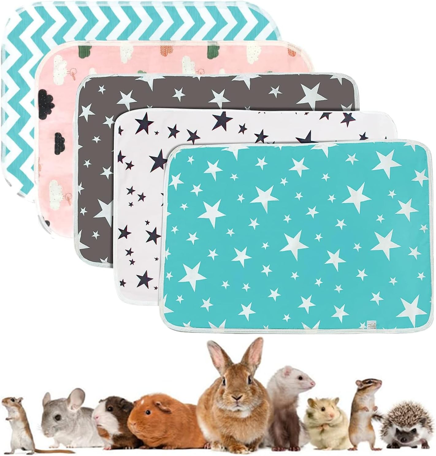 5 Pack Guinea Pig Cage Liners, Guinea Pig Peeing Pads - Absorbent ...