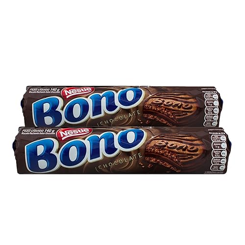 Galletas Rellenas de Chocolate Bono - 4.93oz | Biscoito Bono Recheado Sabor Chocolate - 4.94 oz - (PACK DE 02)