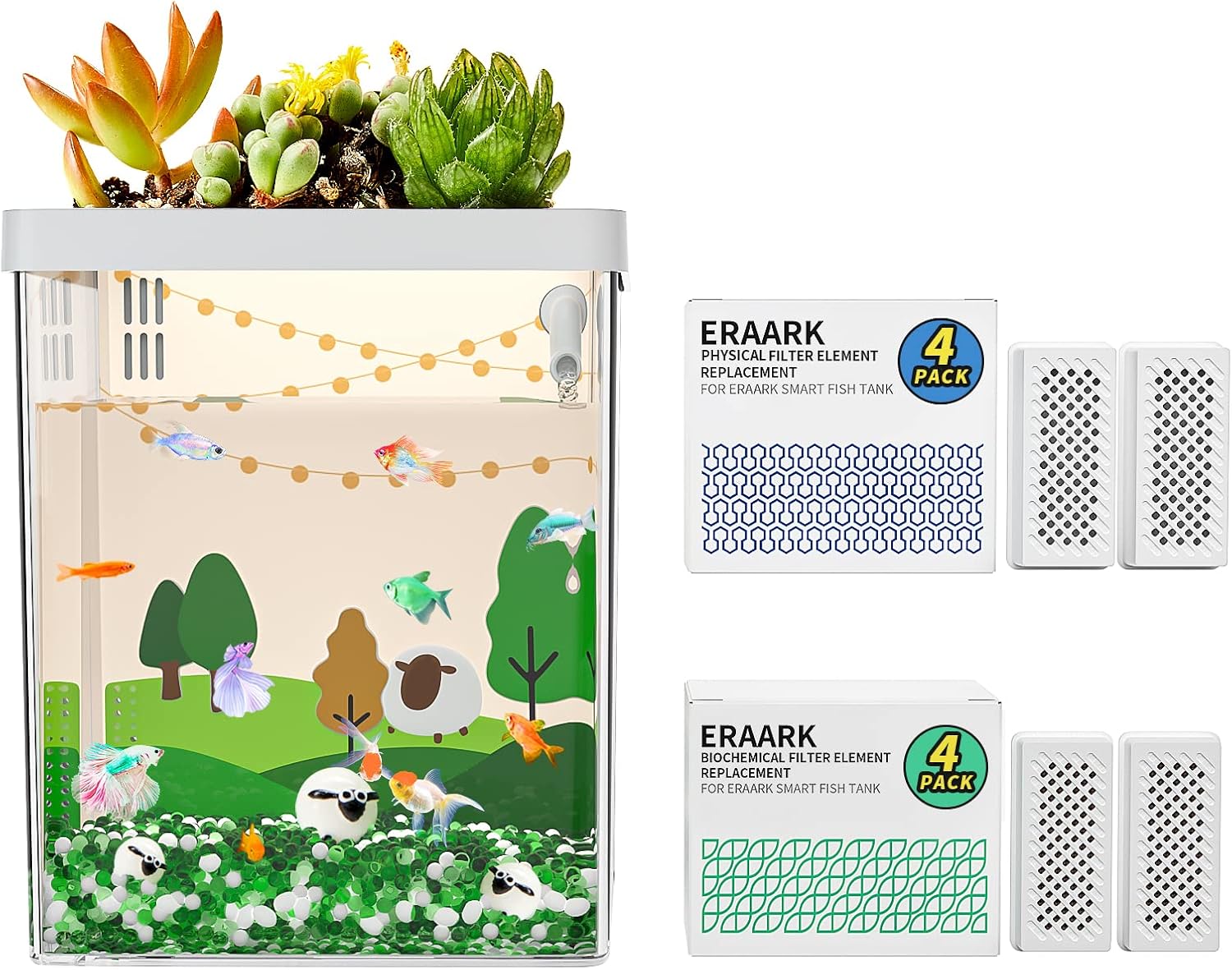 ERAARK Smart Aquarium kit 1.5 Gallon Betta Fish Tank self