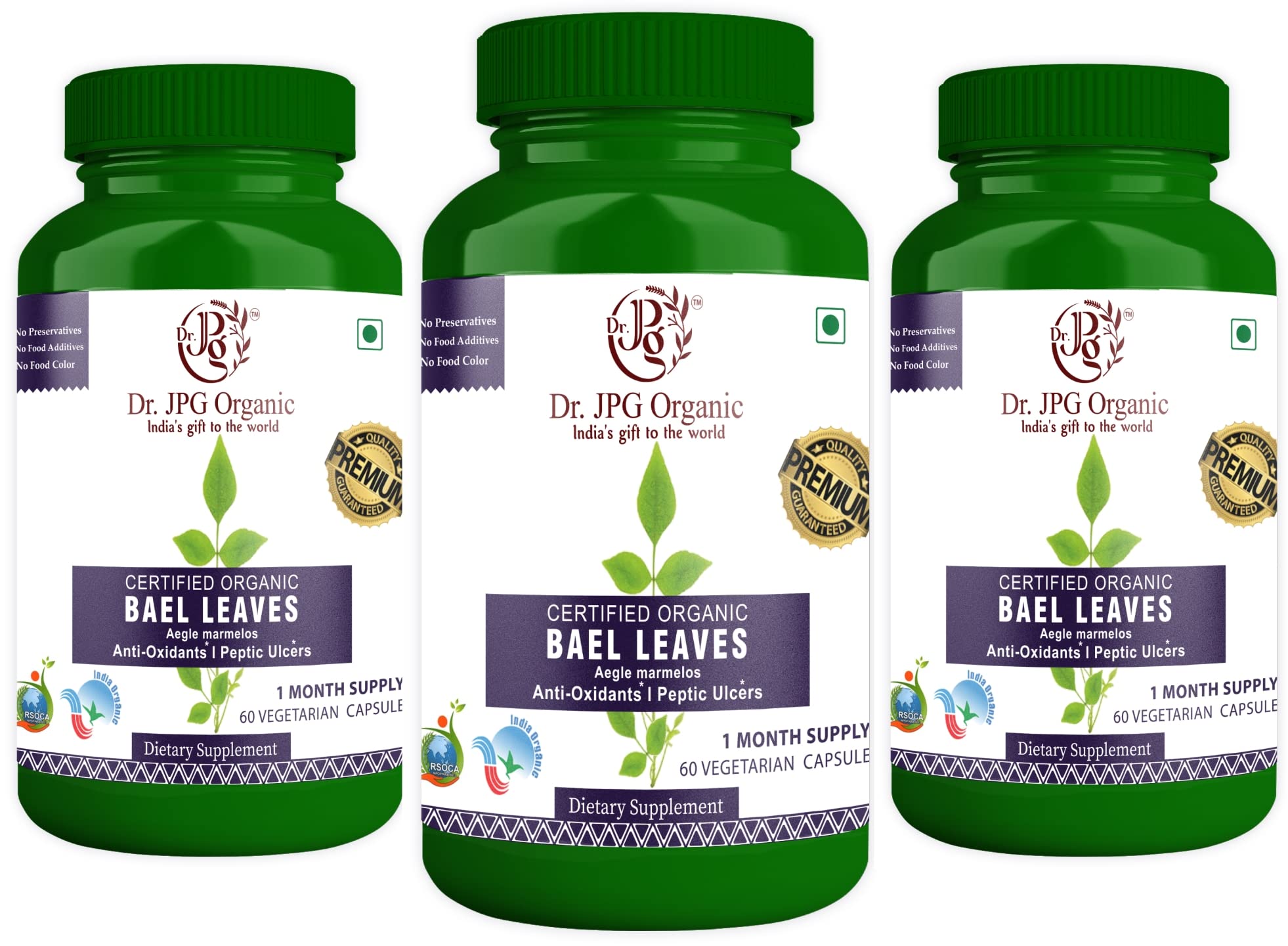 Dr. JPG Organic Bael/Bel Patra Leaves Capsules For Detoxification 60 Veg Capsules | Aegle Marmelos | INDIA ORGANIC Certified (Pack Of 3) (B0BS3YPKJJ) Amazon Price History, Amazon Price Tracker