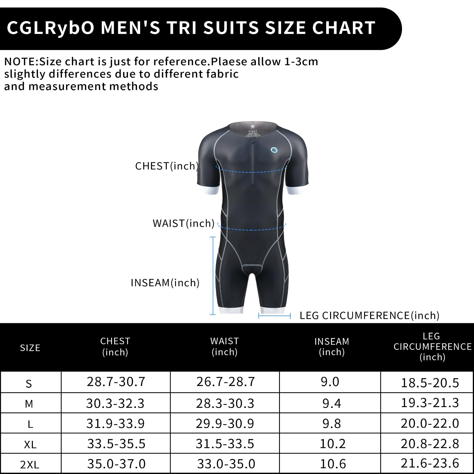 Tuta da triathlon da uomo, a maniche corte, per corsa, ciclismo, nuoto, ideale per Ironman Racing Tri Suit