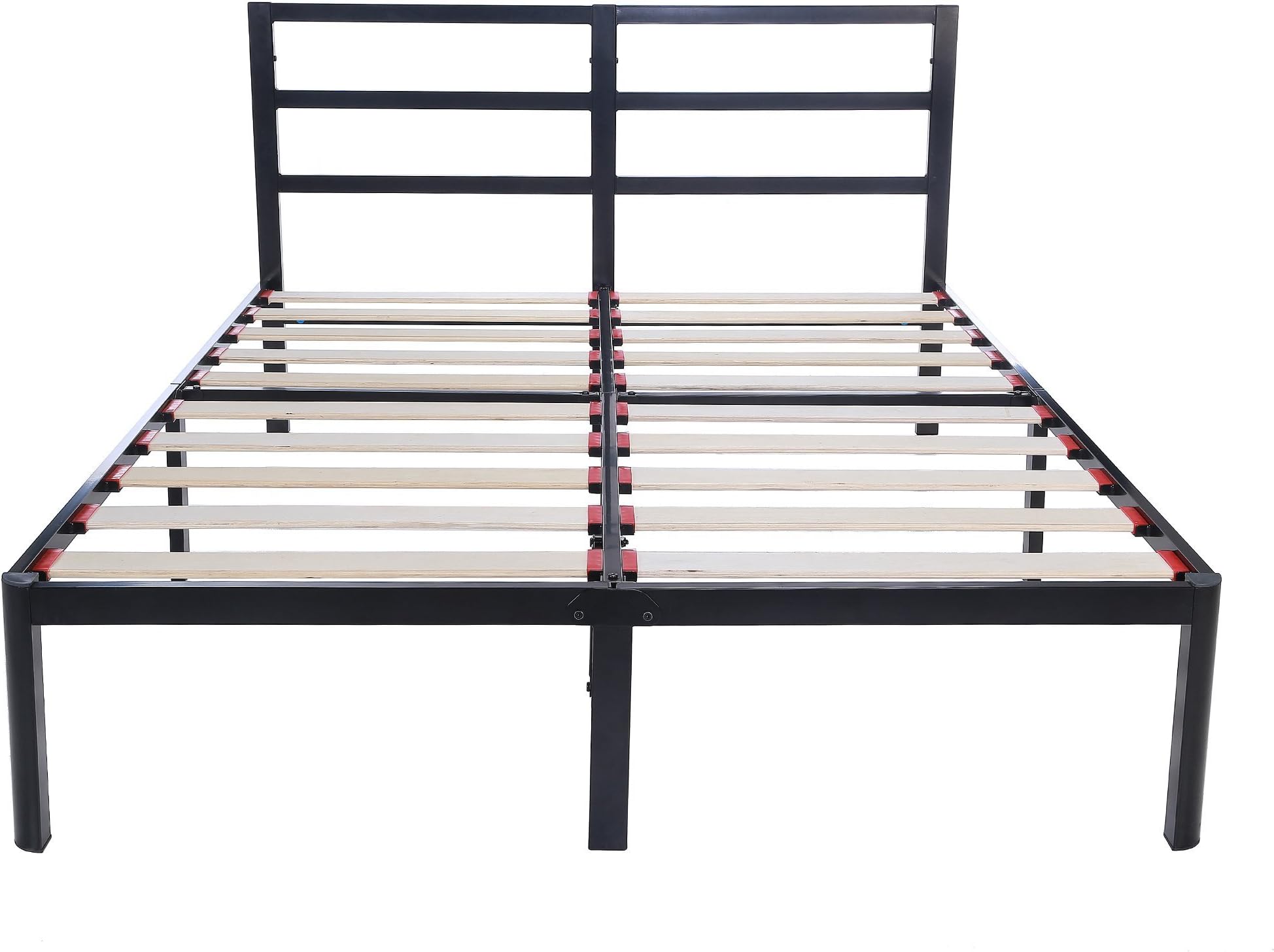 EG EAGOLE 14" Tall Sturdy Wooden Slat 3S Bed Frame Platform Bed , No Box Spring Needed , Queen
