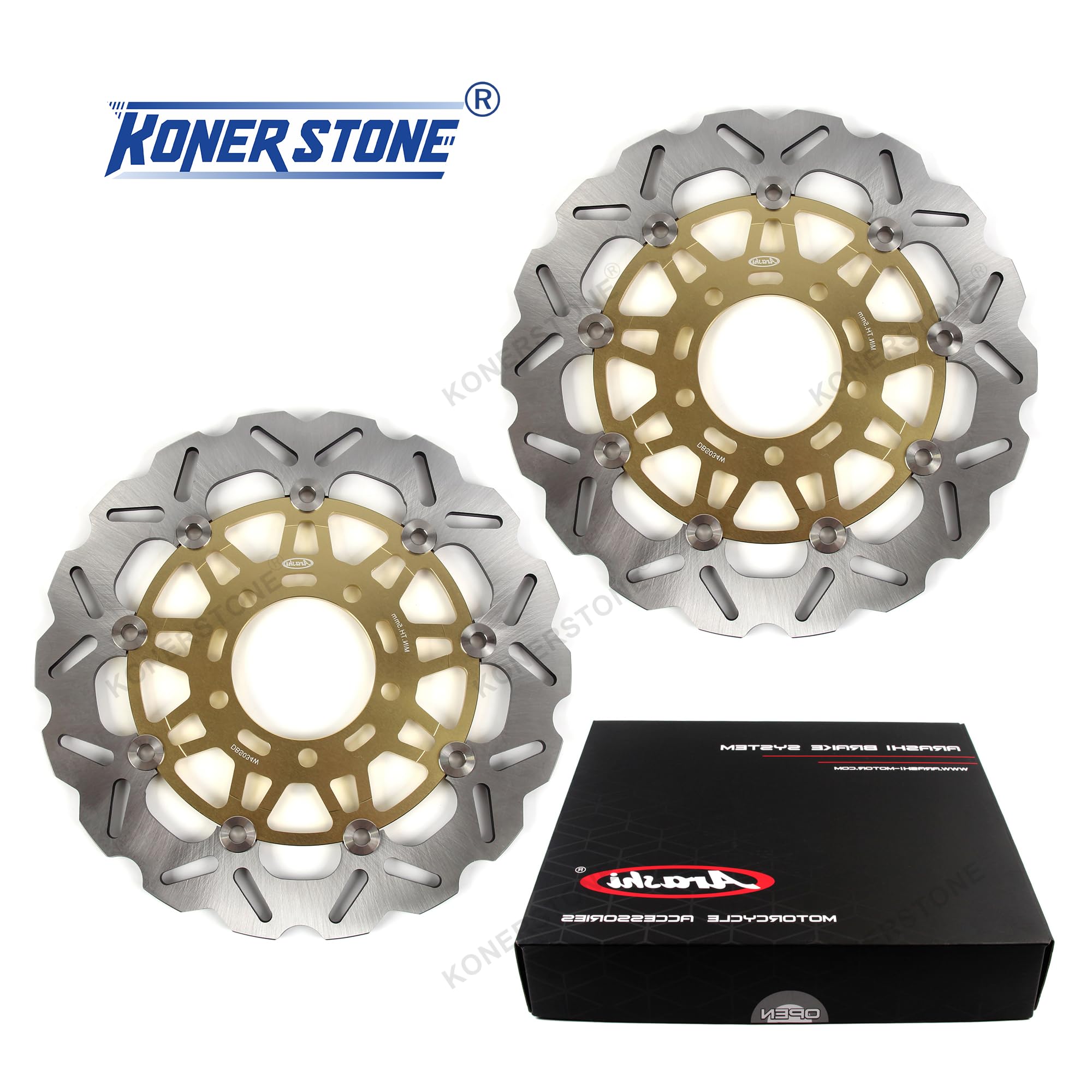 Disco Dischi Freno Anteriore Posteriore Rotore per KAWASAKI ER6N ER6F 2006-2015 Disks Accessori per motori ER-6N ER-6F 2007 2008 2009 2010 2011 2012 2013 2014 Oro Ninja ZX10R