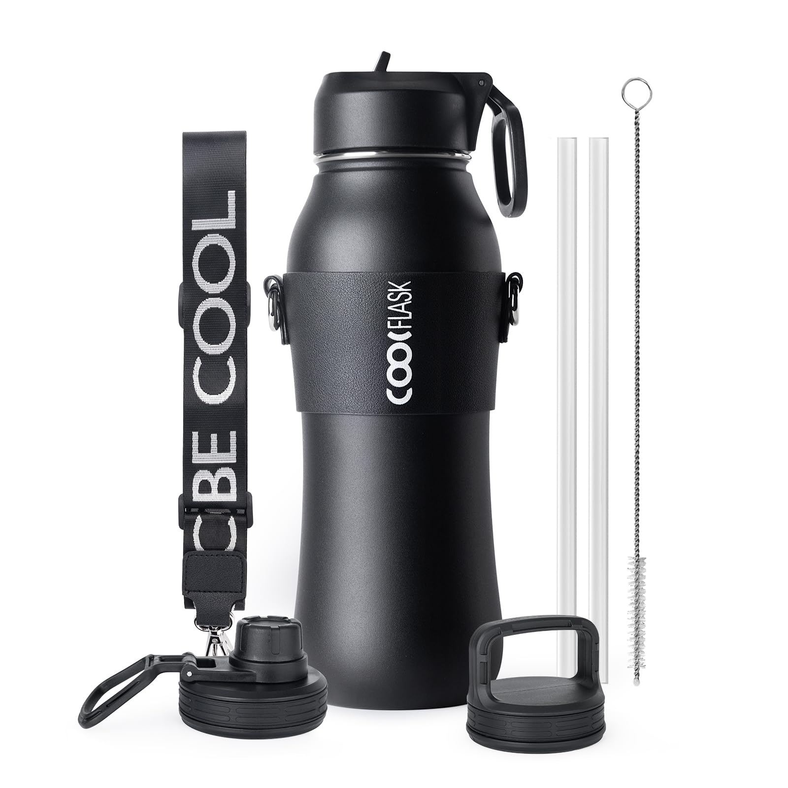Coolflask 32 oz Water Bottle Insulated Slim Series Stainless Steel