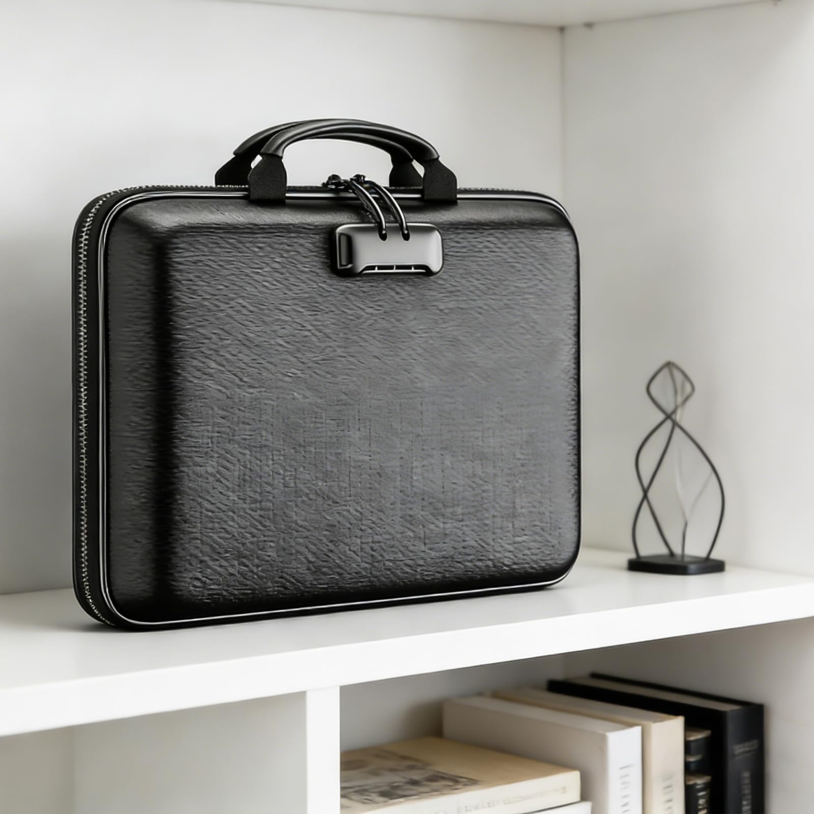 Bolsa de documentos ignífuga con cerradura y 13 compartimentos, caja rígida para documentos, organizador de documentos, maletín portátil, almacenamiento de documentos para casa, oficina, archivos A4
