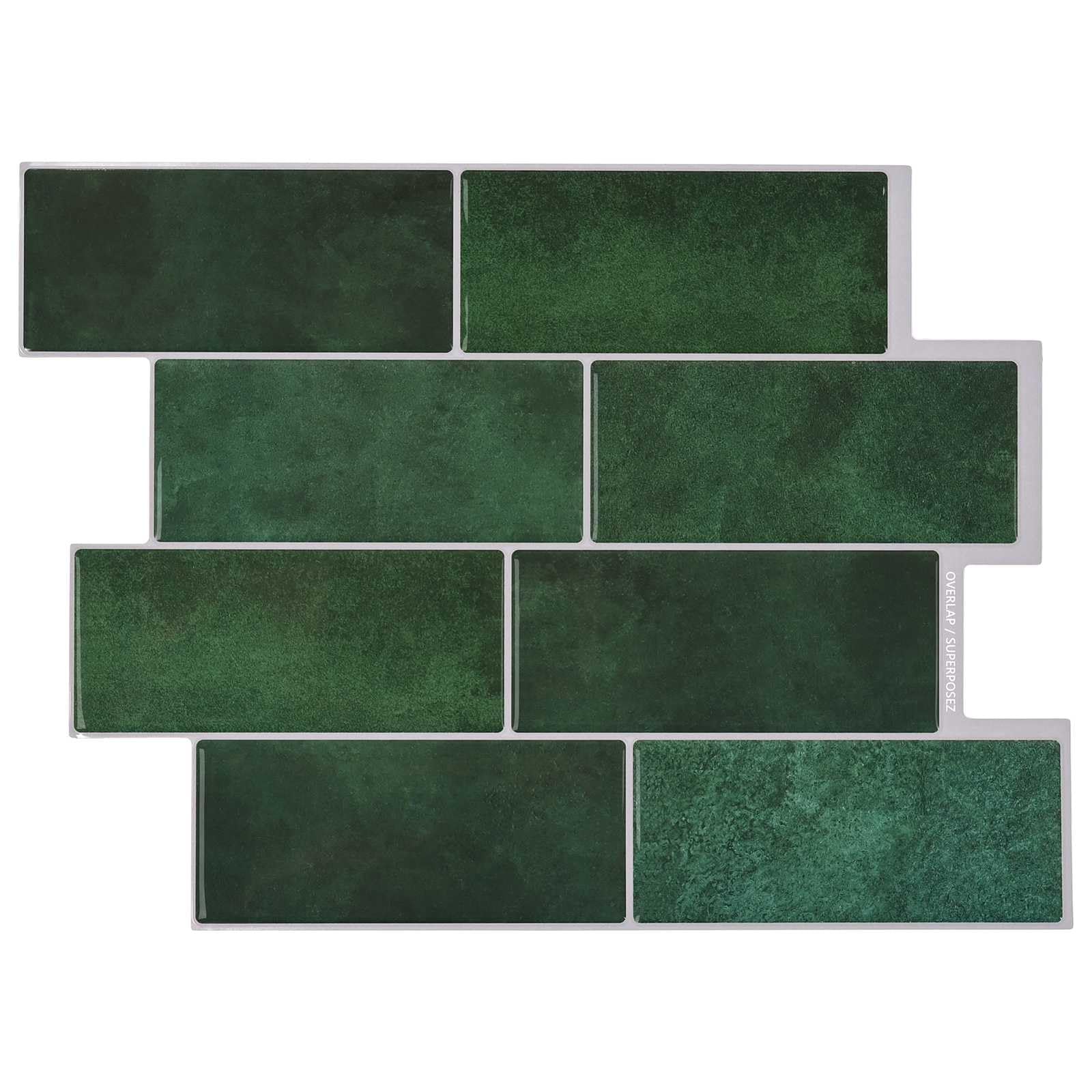 vidaXL Subway Tiles, 50 Pieces, Dark Green, 29 x 21 cm, Stylish Wall Tiles, Durable Subway Tiles, Rectangular Decor for Modern Bathrooms and Kitchens