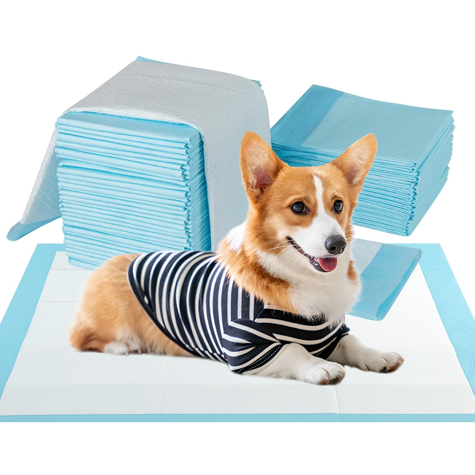 COSTWAY Tappetini Assorbenti per Cani, Tappetini da Interno ed Esterno per Animali Domestici a 6 Strati a Prova di Perdite, Asciugatura Rapida, Monouso per Urine, per Cagnolini (90 x 60 cm)