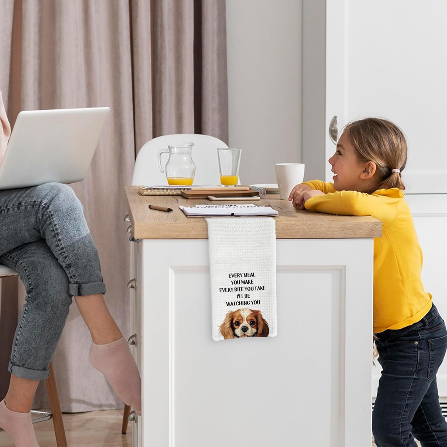 Funny Cavalier King Charles Spaniel Kitchen Towels Gifts for Women Men, Every Meal You Make Dish Towels, Cavalier King Charles Spaniel Decorative Hand Tea Towel for Bathroom Kitchen, 16x24 In - Image 4