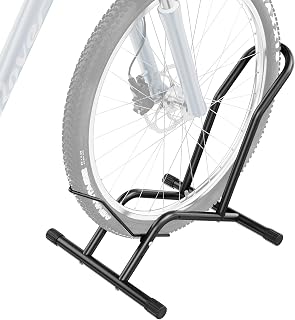 BEISHI Adjustable Bike Floor Stand - Heavy Duty Indoor Bicycle Storage Rack for 16-29" Wheels, Mountain Road Mini Bikes Garage Home