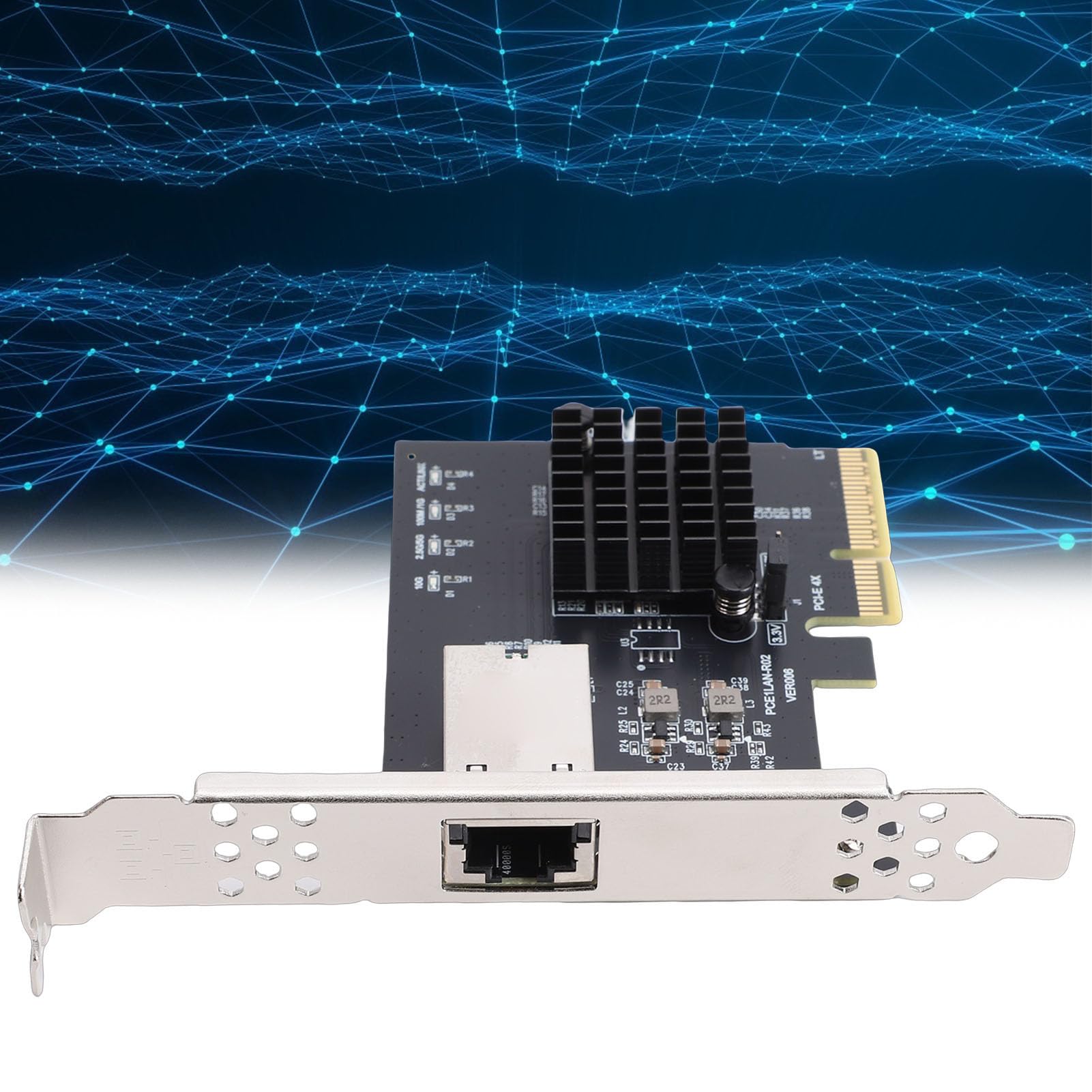 Jectse Scheda di Rete Gigabit PCIe 4X, Adattatore Ethernet da 10 Gbps con Controller RTL8127AT per Data Center NAS PC Server Desktop