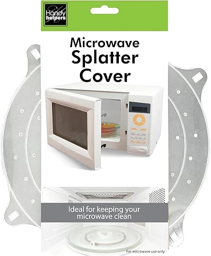 Handy Helpers Kitchen Essentials - Cubierta para salpicaduras de microondas, 10 x 12 pulgadas, color plateado