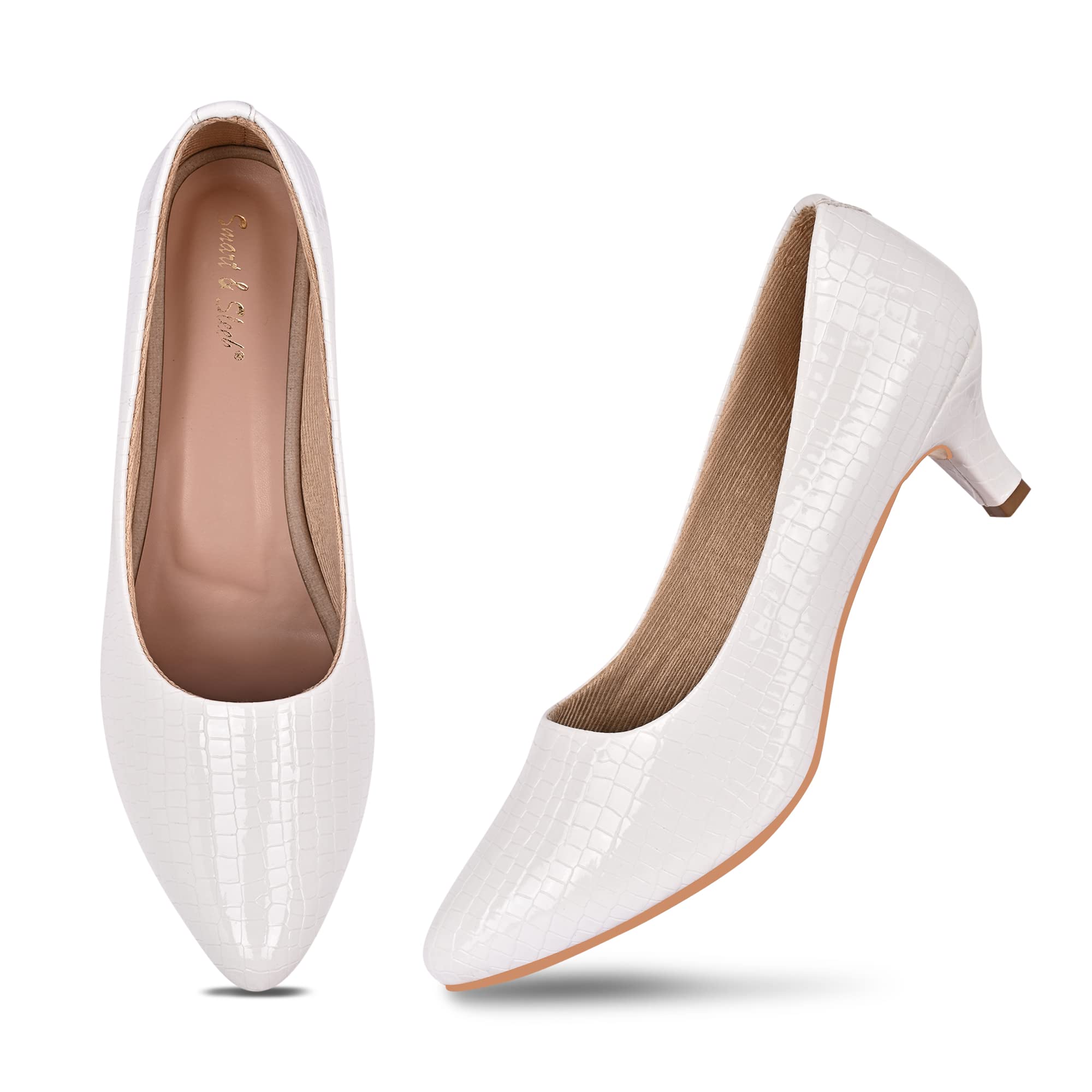 Smart & Sleek Women Pump Block Cone Heel Sandal (White, numeric_6)-AB10 (B0BFBRCLCN) Amazon Price History, Amazon Price Tracker