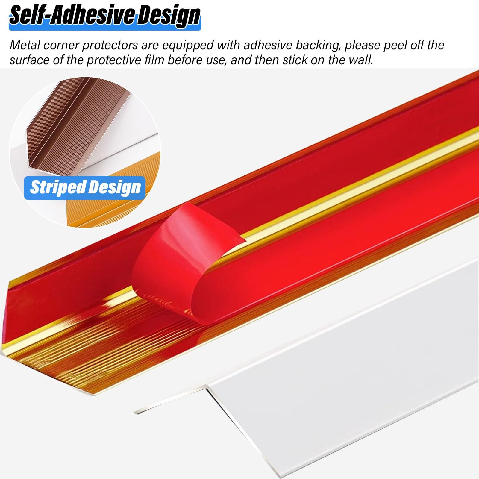 Perfil lleno plano Aluminio Esquinero De Pared De Aleación De Aluminio, Paquete De 2, Protector De Esquinas De Revestimiento Metálico Protector De Esquinas Para Casas Oficinas Escuelas Protección ( Co