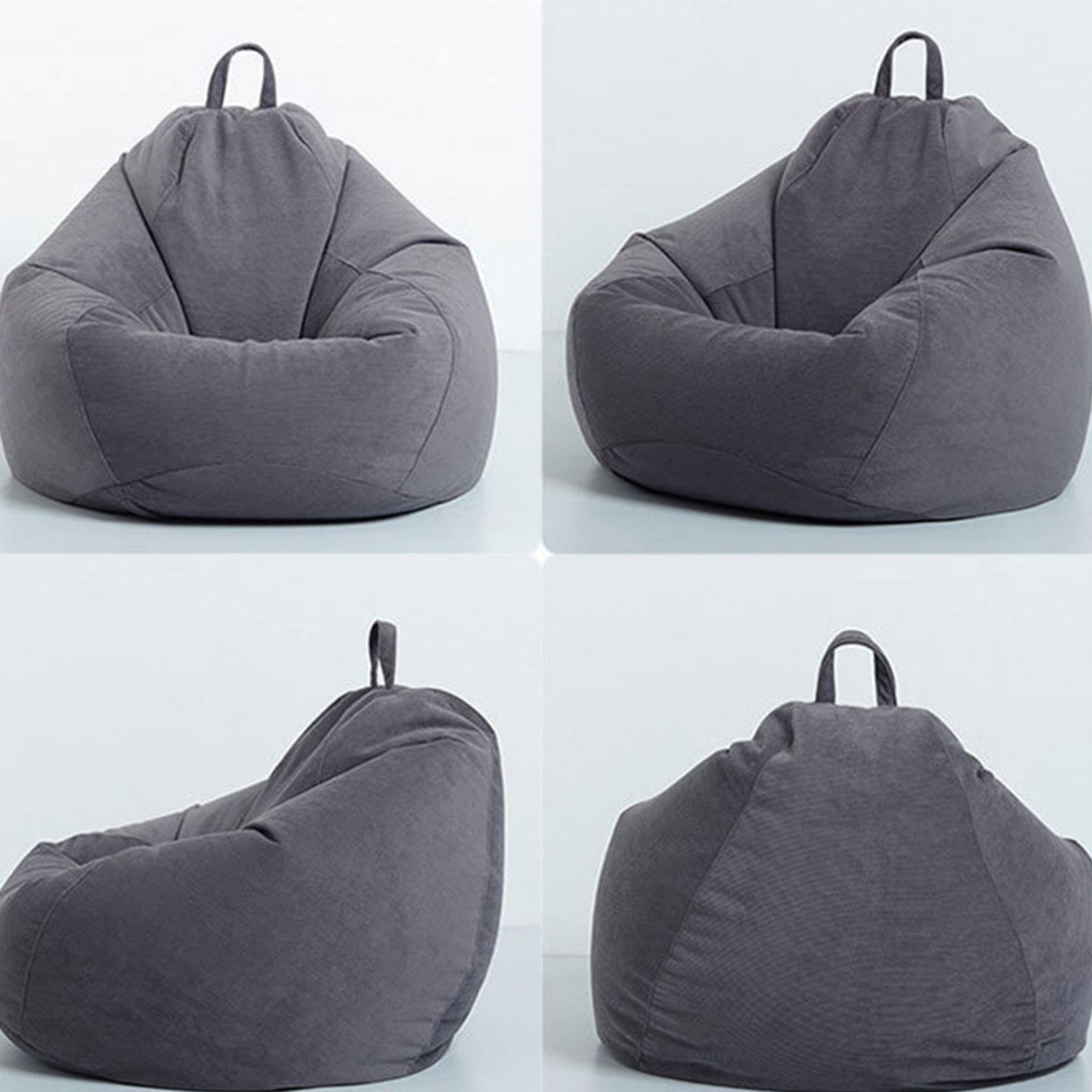 UNYQBFKM Bean Bag Chairs Cover (No Filler) Comfy Corduroy Large Bean Bag Chairs Covers Adult Bean Bag Lazy Sofa Couch Chairs Cover for Organizing Plush Toys or Memory Foam,D-80 * 90cm