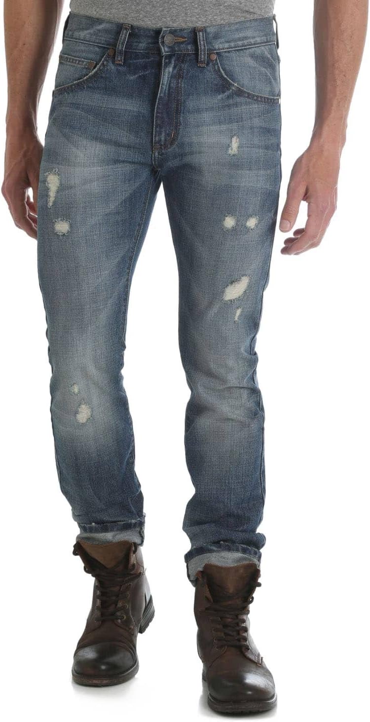 Wrangler Men's Slim Fit Jean, Cotton Destruct, 34x32 at Amazon Men’s