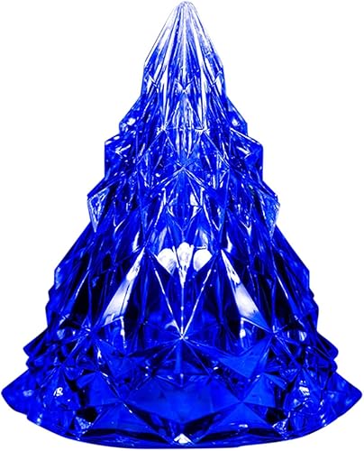 Muised Small Christmas Tree with Lights, 3" Tabletop Crystal Mini Christmas Tree LED Skinny Desktop Night Light Christmas Tree Small for Table