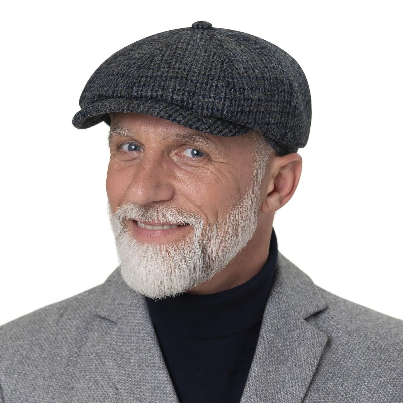 Stetson Hatteras Brayton Flatcap Mehrfarbige Harris Tweed Cap Schurwolle Made in Germany Herren Herbst/Winter