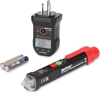HURRICANE Non-Contact Voltage Tester and Receptacle Tester Kit, Electrical Socket Voltage Tester/12-1000V AC Voltage Detector Pen, and GFCI Outlet Tester/Receptacle Tester for Standard 3-Wire 120V