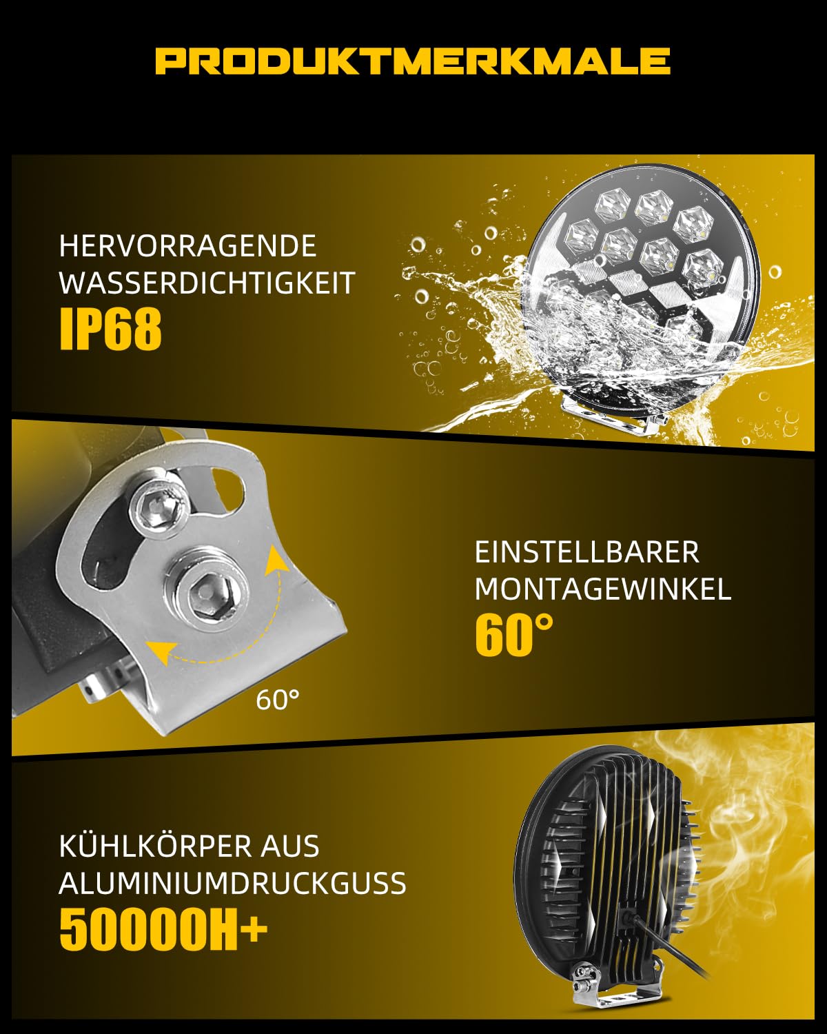 CO LIGHT 9 Zoll 2PCS LED Fernscheinwerfer 12/24v，120W 32000LM Runder Arbeitsscheinwerfer mit ECE Zulassung Tagesfahrlichter Willkommenslichter für Traktor Geländewagen Bagger SUV ATV LKW