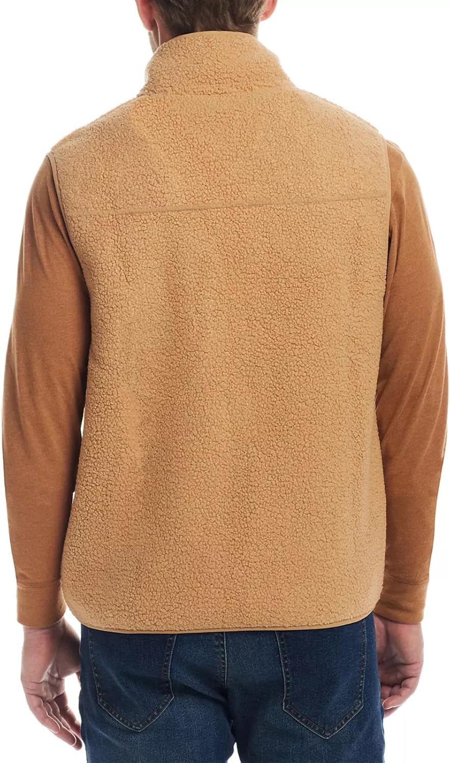 Men's Polar Fleece Vest Full-Zip Lightweight Sleeveless Double-Faced Fleece Jacket Golf Casual Outerwear - Image 2