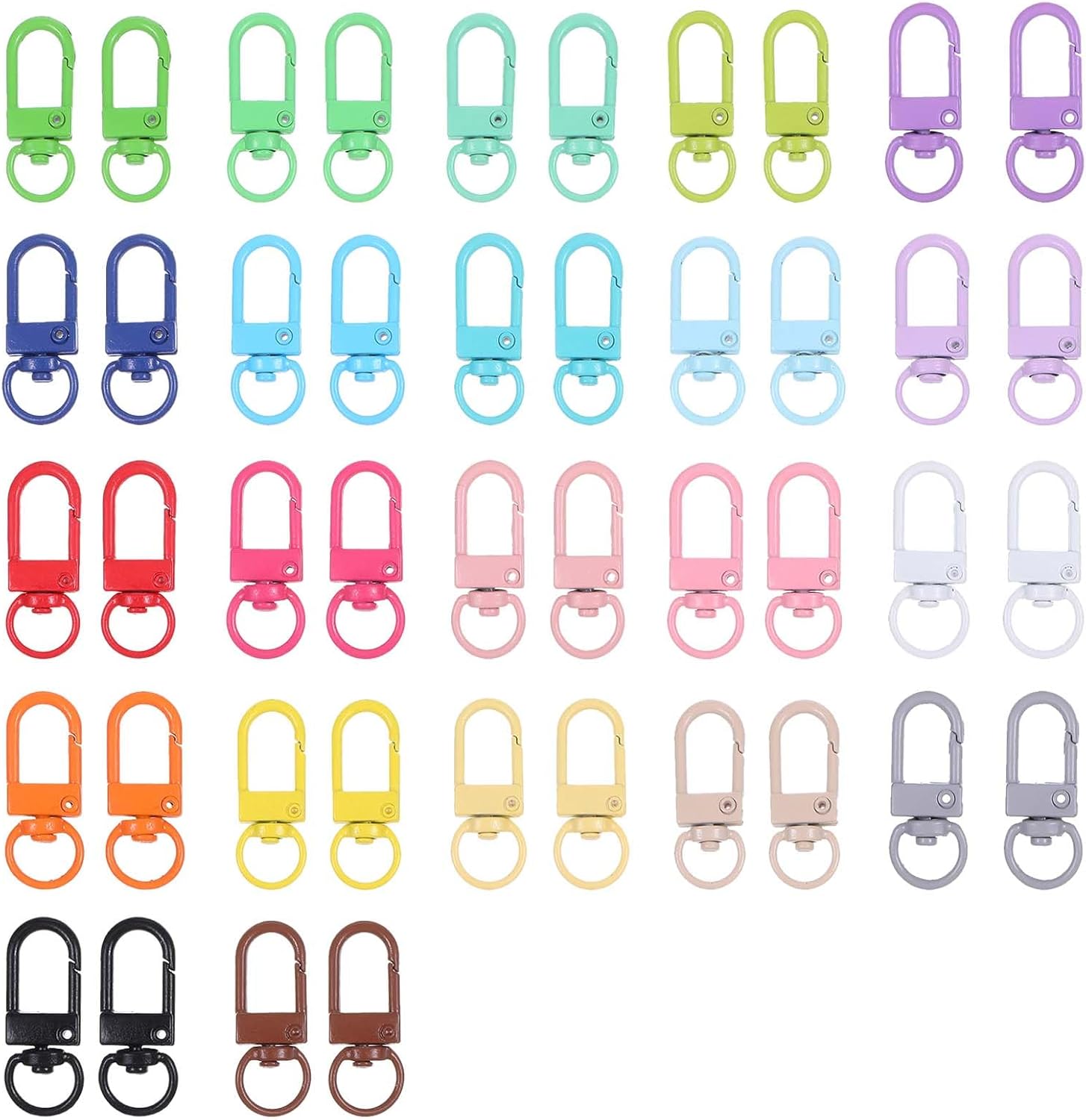 44 Pcs Colorful Lobster Claw Clasps, Colorful Metal Swivel Snap Hooks Swivel Lanyards Trigger Snap Hooks Strap for Key Chains Jewelry Making DIY Crafts Bag Charms Connectors