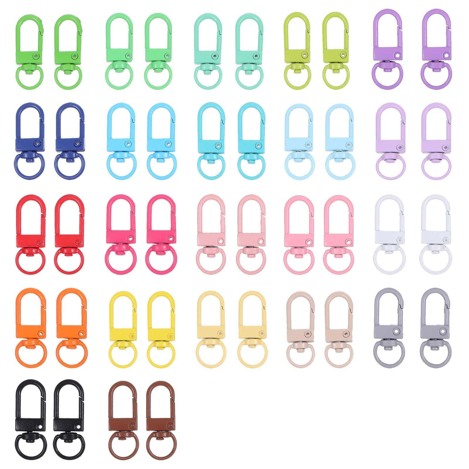 MBAIYO 44 Pcs Colorful Lobster Claw Clasps, Colorful Metal Swivel Snap Hooks Swivel Lanyards Trigger Snap Hooks Strap for Key Chains Jewelry Making