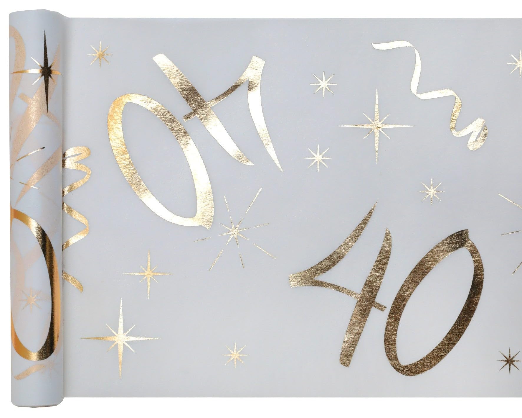 Santex Tafelloper op rol - rose goud glitter - 18 x 500 cm - polyester | Fun en Feest