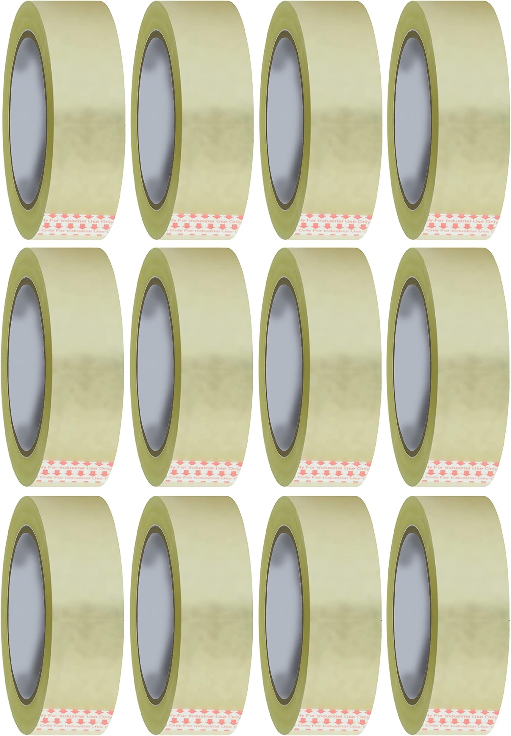 BOPP Self Adhesive Transparent Tape 1 inch 60Meter Industrial Packaging Tape for E-Commerce Box Packing, Office and Home Use Pack of 12