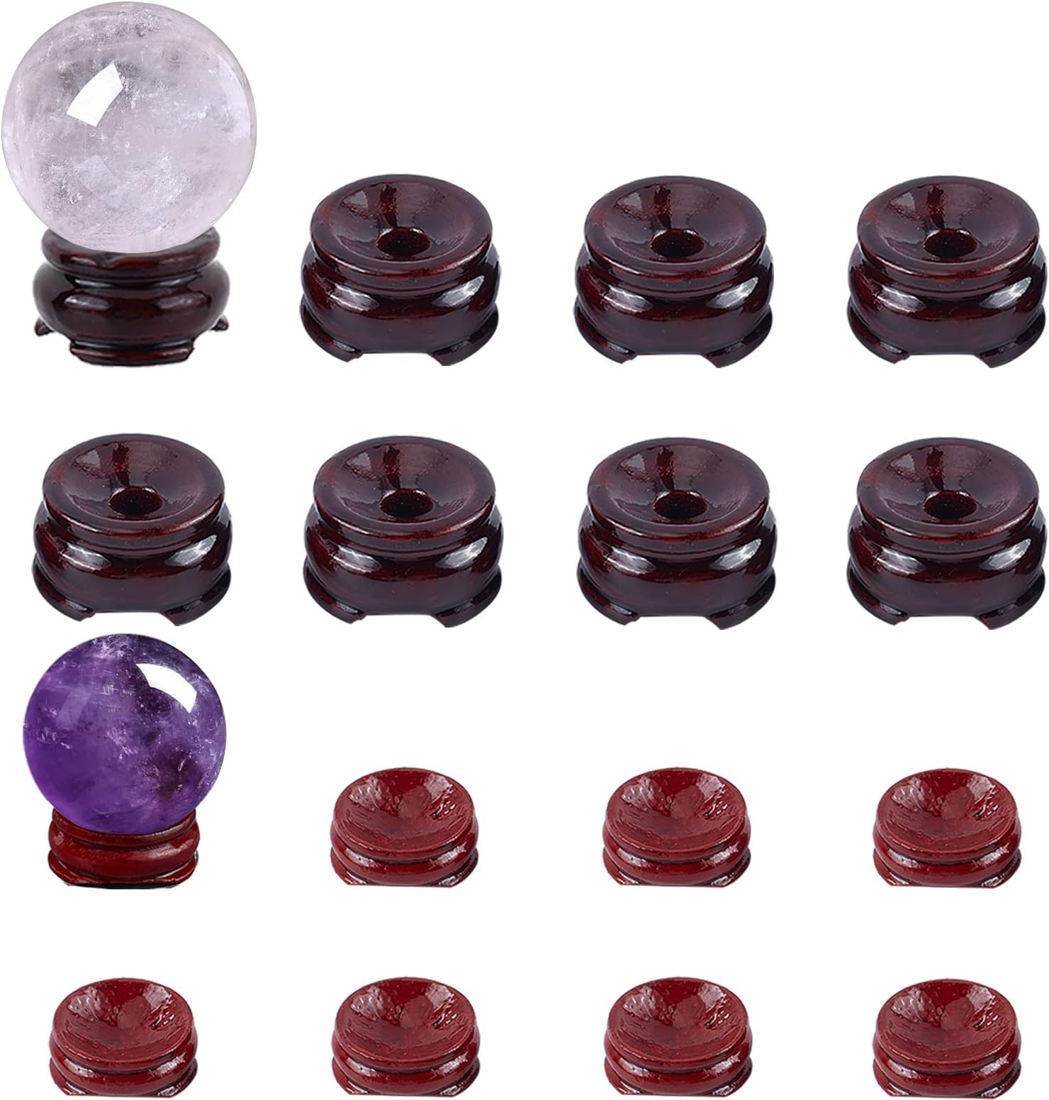 Support En Bois Pour Boule De Cristal Ou œuf - Diamètre 10 Cm, Finition Palissandre - Décoration Intérieure élégante