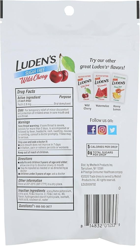 Amazon.com: Ludens Sf Wild Cherry Dro Size 25ct Ludens Sf Wild