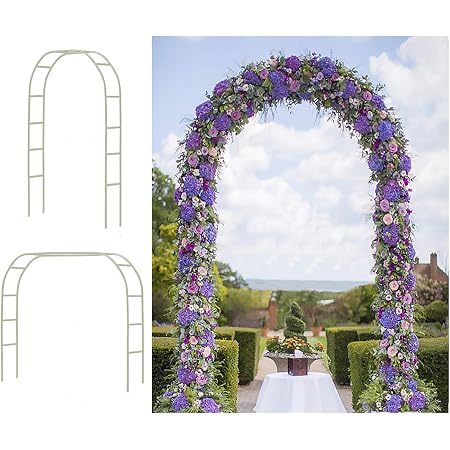 Amazon.com: Adorox Arco decorativo clásico de metal de 8 pies para boda,  fiesta de novia, varios eventos, arco de jardín o punto focal con/sin  plantas trepadoras, vides, flores o luces de festival :