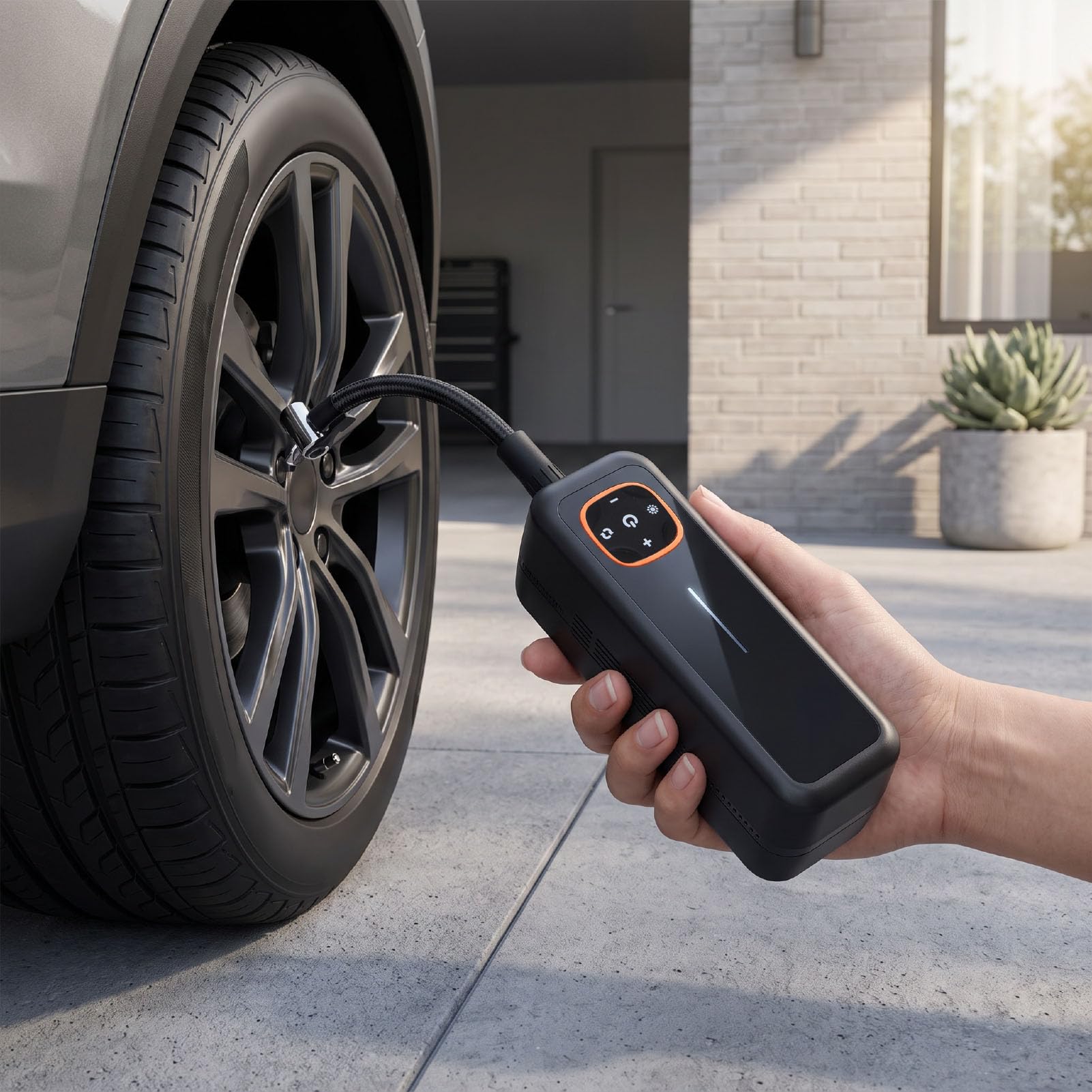 Yctze Kabelloser Reifeninflator, Tragbare Luftpumpe 150 Psi mit Mehreren Modi for Auto Fahrrad Motorrad Bälle