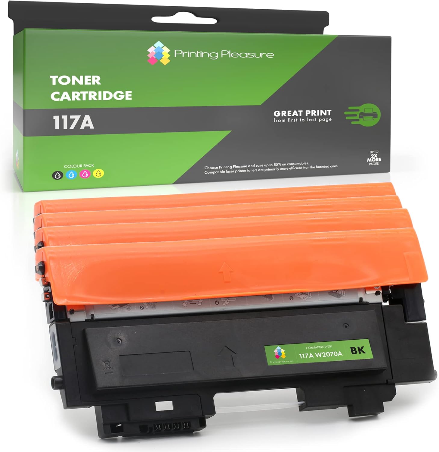 Printing Pleasure 4 Compatible Toner Cartridges W2070A W2071A W2072A W2073A 117A with Chip for