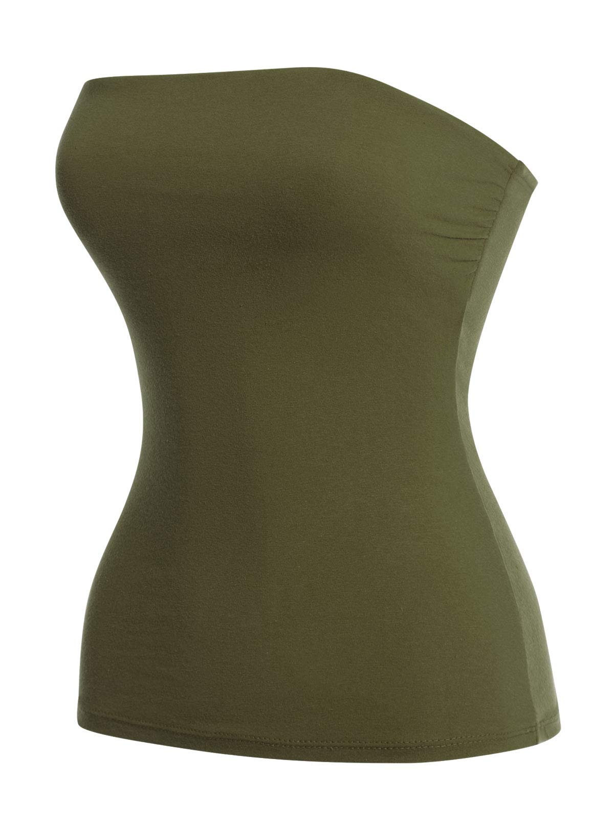 MixMatchy Women's Stretchy Strapless Tube Top Y2K Bandeau Top