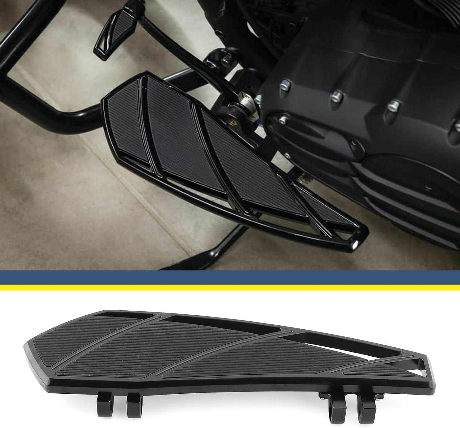 Motorcycle Floorboards Phantom Mini Floorboards Front Foot Pegs for Harley 86-later Touring Road Glide Road King Street Glide Electra Glide 12-2016 Dyna FLD 86-2017 Softail FL Fatboy (Black)