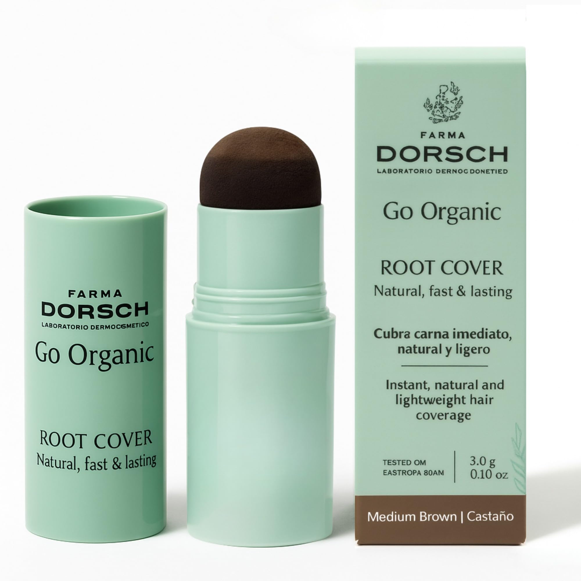 FARMA DORSCH - Cubre Canas | Corrector Instantáneo Raíces & Barba | Acabado Natural y Ligero | Efecto Densidad Visual | Anti-​Grasa & Anti-​Sudor | 3 Tonos Disponibles (Castaño Claro)