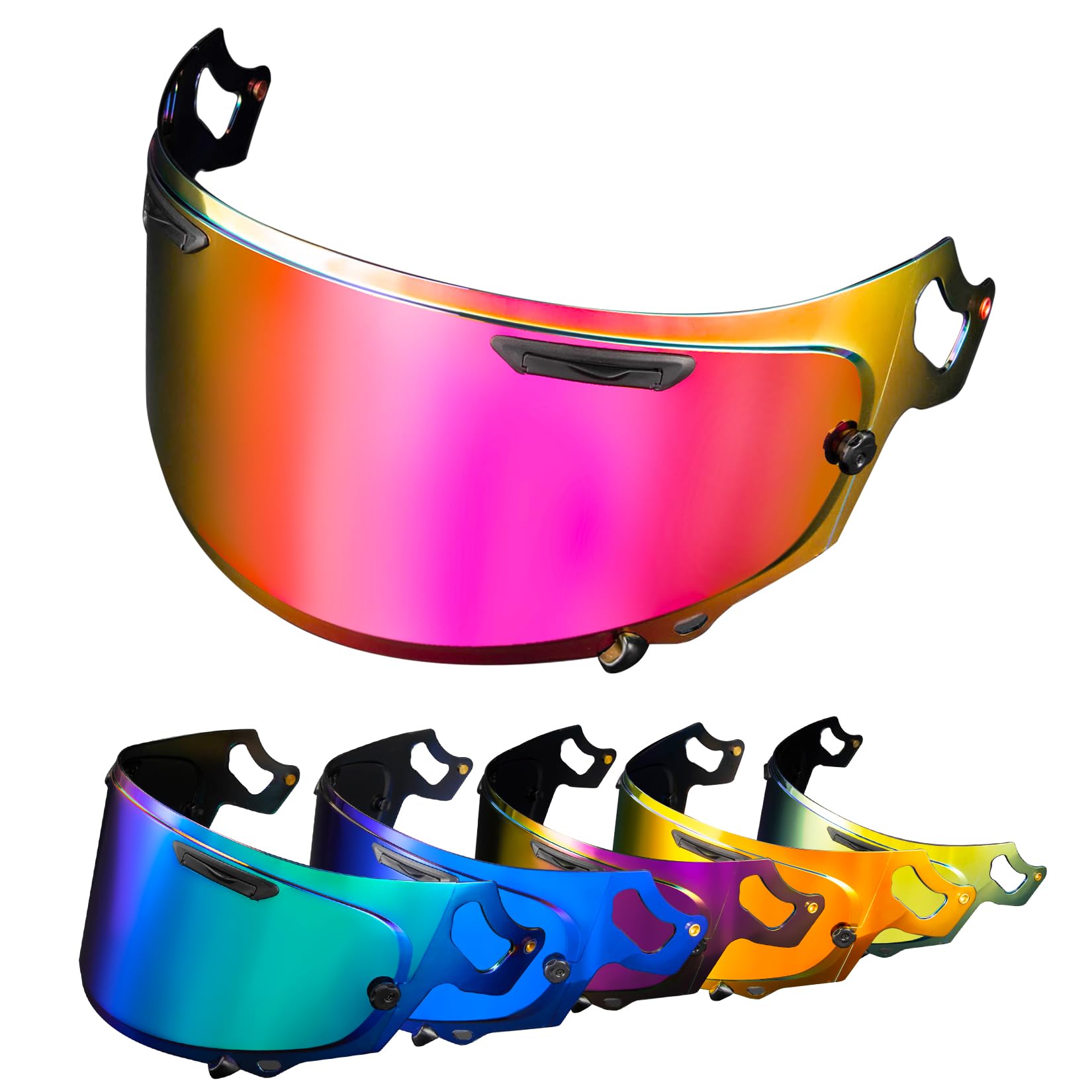 PSLER Visiera per ARIA RX-7V Renegade-V RX-7X REO XD Regent-X VAS-V Corsair-X Quantum-X Signet-X Defiant-X Concept-X,Visiera Colorata Accessori per Casco da Moto Ricambio(Rosso Rosa Intenso)