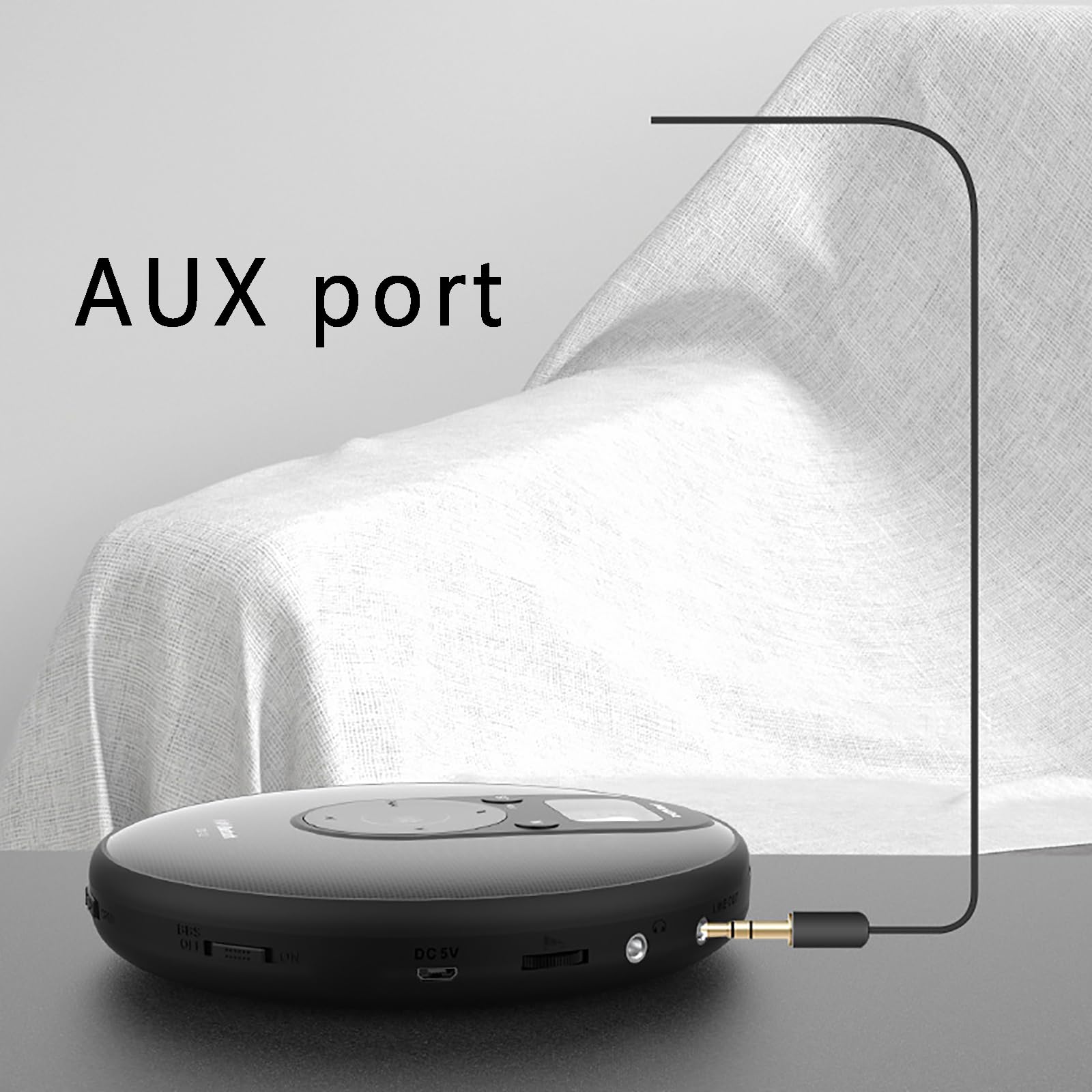 Lecteur CD Bluetooth, Baladeur CD Rechargeable Avec Haut-parleur, Prend En Charge CD/CD-R/CD-RW/MP3/AUX, Piles/USB, Fonction Anti-saut Et Lecture De Mémoire, Pour Se Détendre, Offrir, Étudier